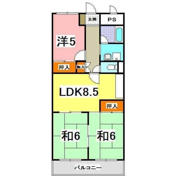 明石市大明石町のマンションの間取り