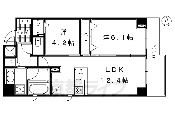 京都市下京区上平野町のマンションの間取り