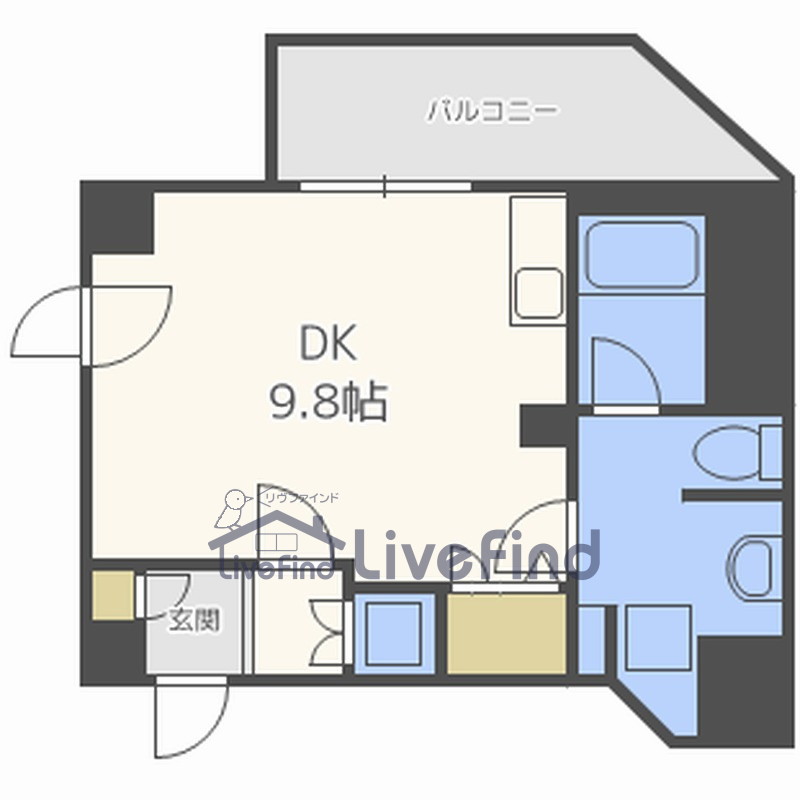 札幌市豊平区水車町のマンションの間取り