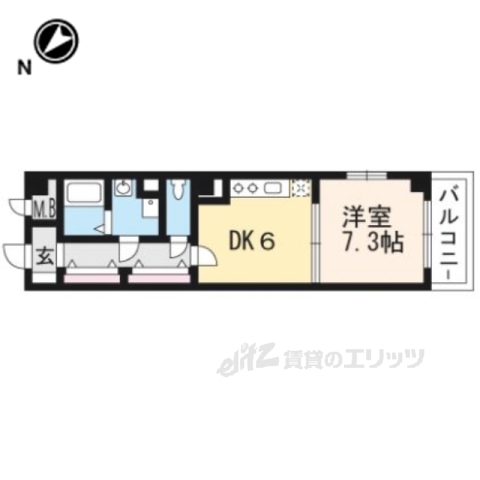 京都市伏見区深草大亀谷西寺町のマンションの間取り