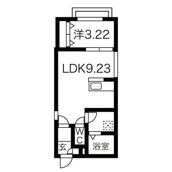 名古屋市中村区長筬町のアパートの間取り