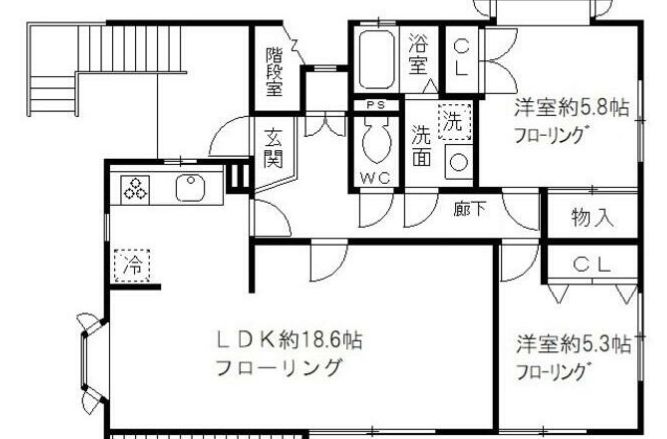 ＪＲ山手線 巣鴨駅 徒歩4分 2階建 築43年の間取り写真