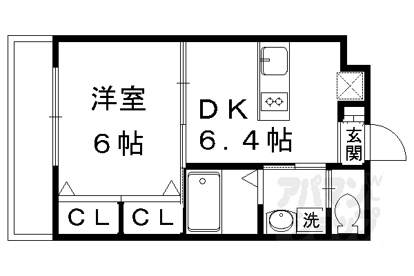 京福電鉄北野線 北野白梅町駅 徒歩41分 3階建 築13年の間取り写真