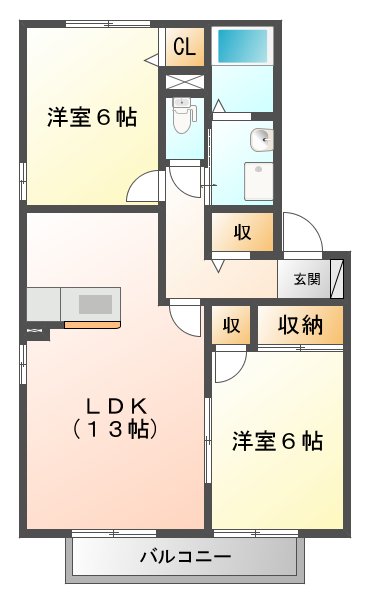 【グリーンヒル高岡台 Ａの間取り】