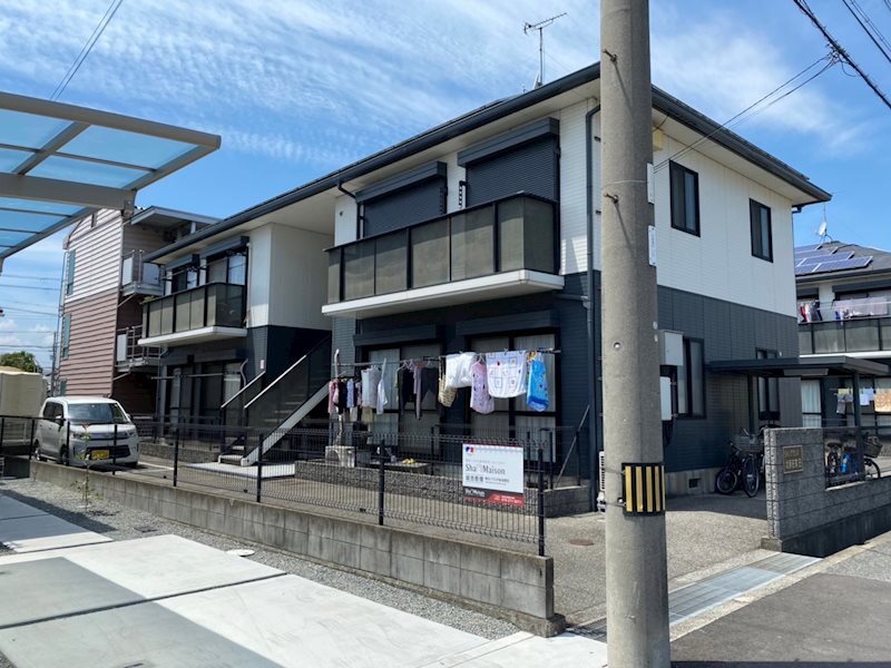 姫路市網干区北新在家のアパートの建物外観