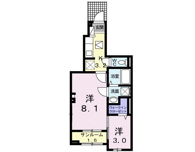 アイ・ヴィレッジ古閑中町Ａの間取り