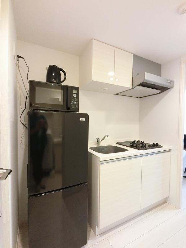 キッチン　２口ガスコンロシステムキッチン（家具・家電付き）