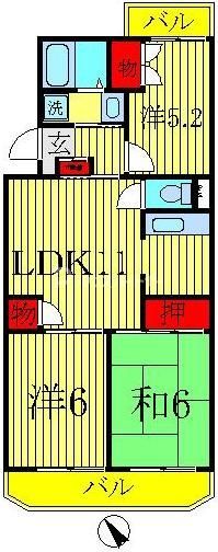 ジュネ向山2番館の間取り