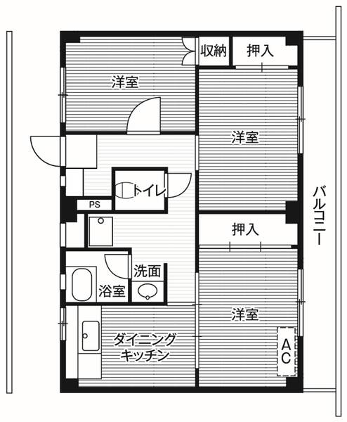 【ビレッジハウス釜石1号棟の間取り】