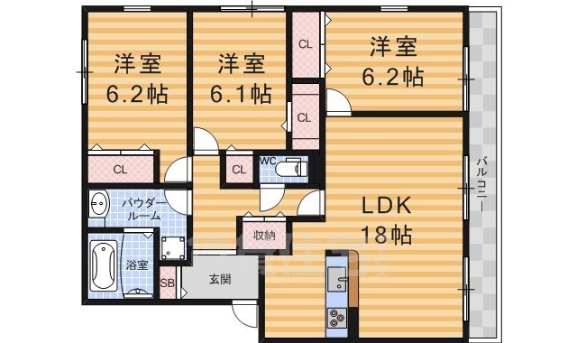 大津市富士見台のアパートの間取り