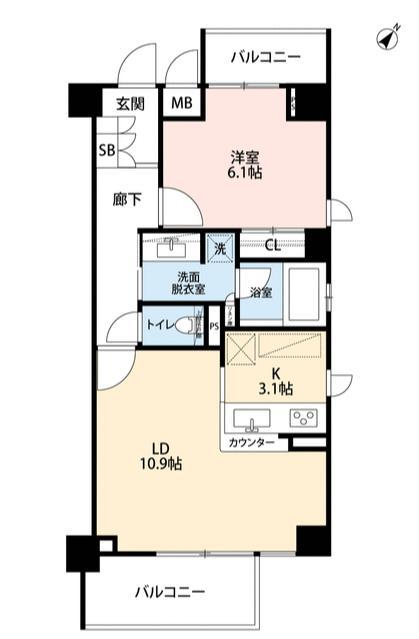 さいたま市浦和区前地のマンションの間取り