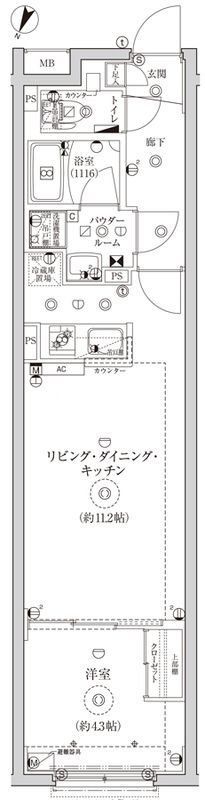 豊島区目白のマンションの間取り