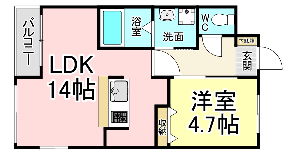 中間市中間のアパートの間取り