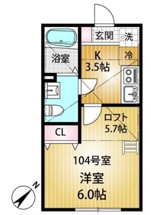 横浜市緑区鴨居のアパートの間取り