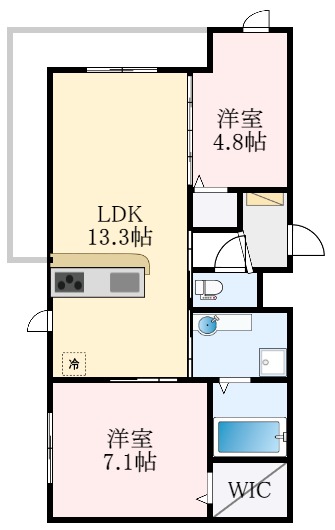 【堺市東区大美野のアパートの間取り】