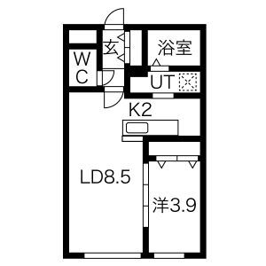 【札幌市豊平区月寒西一条のマンションの間取り】