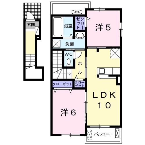 菊川市半済のアパートの間取り