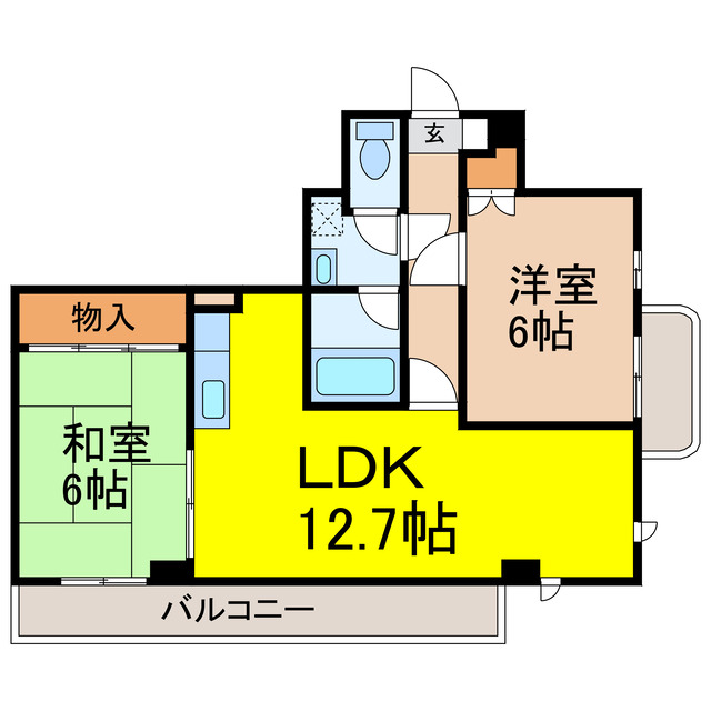 古河市中央町のマンションの間取り