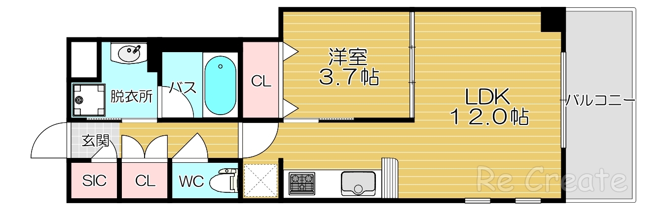 【大阪市天王寺区堀越町のマンションの間取り】