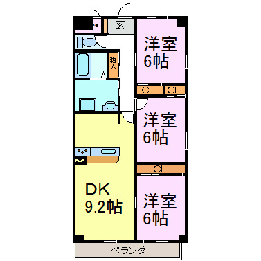 パークサイド雁宿1号館の間取り