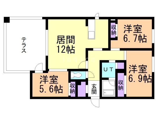 札幌市中央区宮の森二条のマンションの間取り