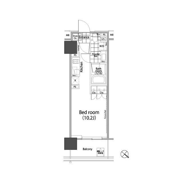 港区赤坂のマンションの間取り