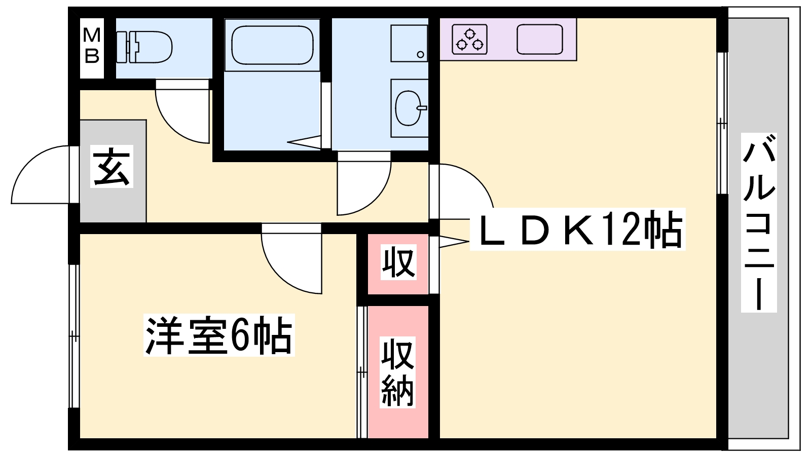 姫路市飾磨区英賀春日町のマンションの間取り