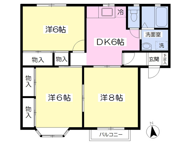 メンバーズタウン盛岡Ｄの間取り