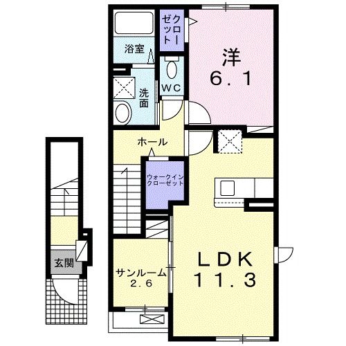 ルシアン　Ｂの間取り