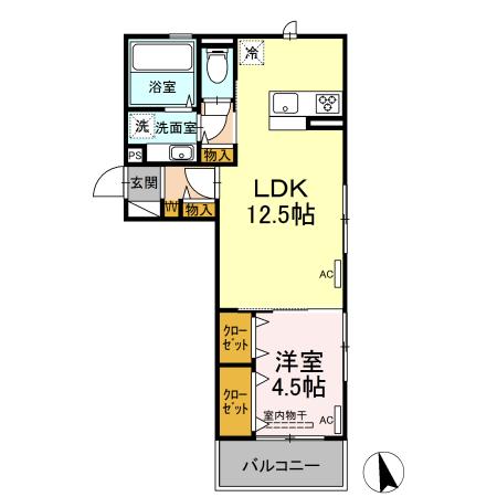 天草市中村町のアパートの間取り