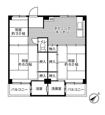 加古川市野口町野口のマンションの間取り