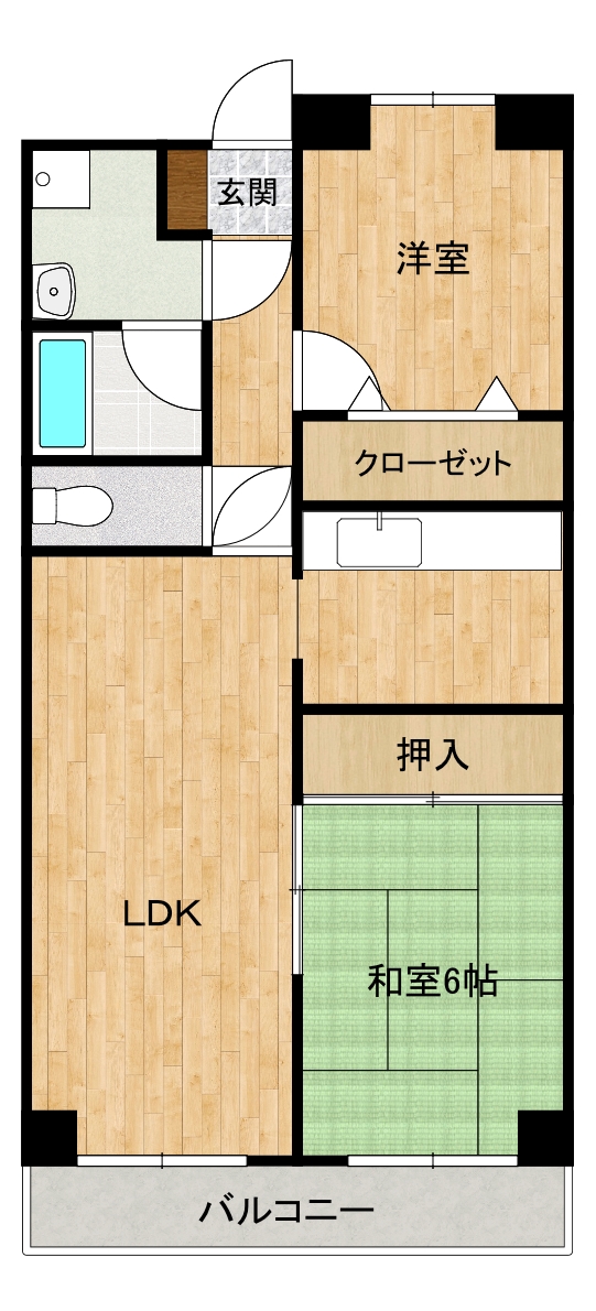 丸亀市三条町のマンションの間取り