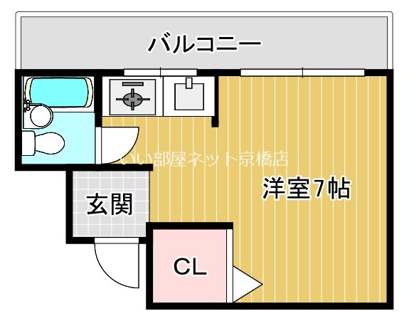 大阪市旭区高殿のマンションの間取り