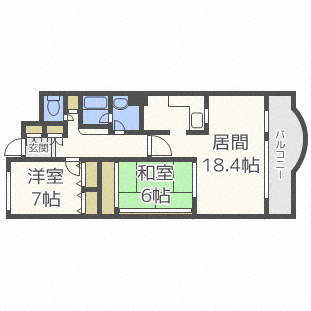 札幌市中央区大通西のマンションの間取り