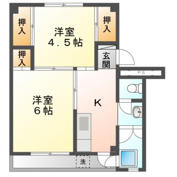 ビレッジハウス杉焼2号棟の間取り