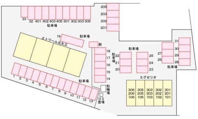 【エトワール北矢三の駐車場】