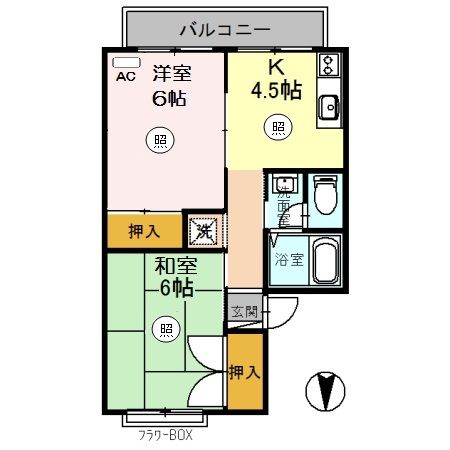 ホワイトヴィラ壱番館の間取り写真