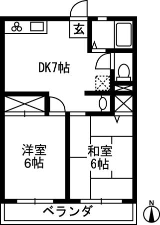 佐野市吉水駅前のアパートの間取り