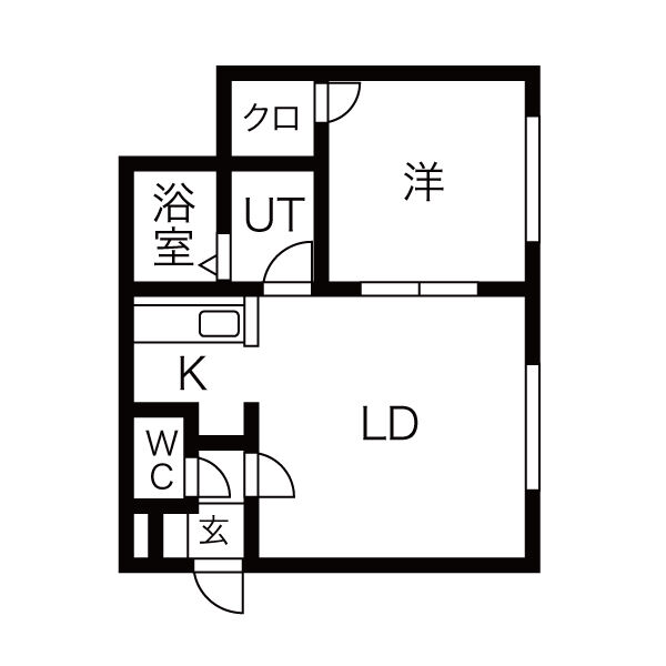 札幌市西区西野一条のマンションの間取り