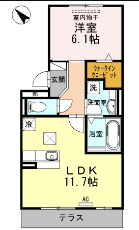 東海市養父町のアパートの間取り