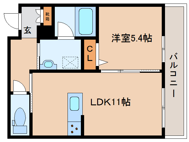 大和高田市大中東町のマンションの間取り