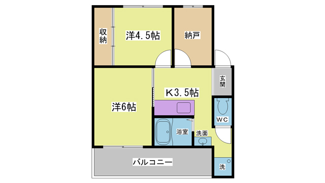 ドミールサニー緑町3号棟の間取り