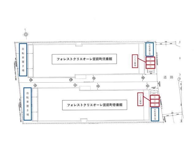 【フォレストクリエオーレ宮前町弐番館の駐車場】