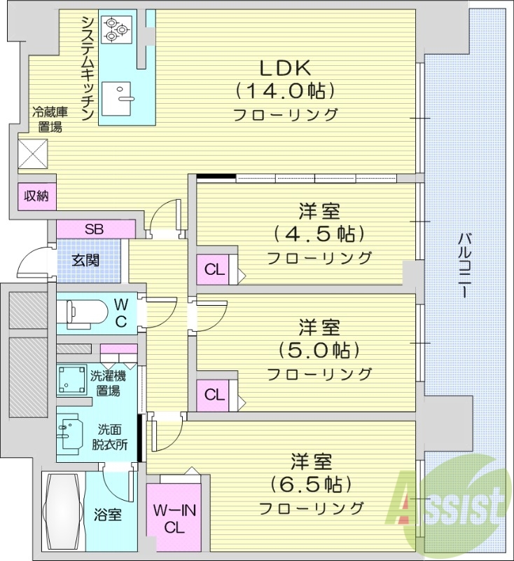 ライオンズ南平岸ディアレジェンドの間取り