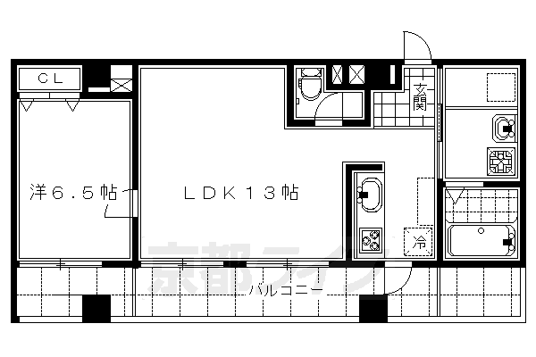 京都市下京区天神町のマンションの間取り