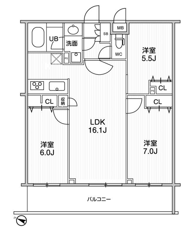 墨田区東向島のマンションの間取り