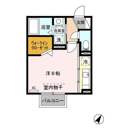 新潟市秋葉区程島のアパートの間取り