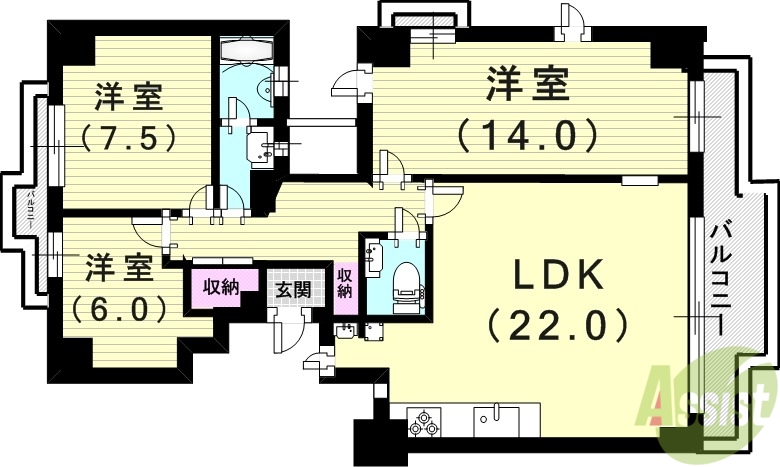 ロイヤル芦屋翠ヶ丘の間取り