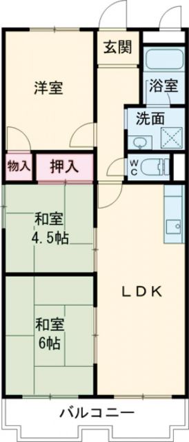 【枚方市小倉町のマンションの間取り】