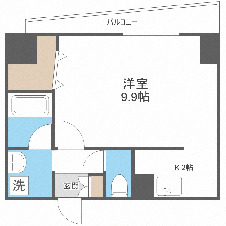 札幌市中央区南三条西のマンションの間取り